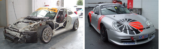 Insurance - Before and After of a Porche